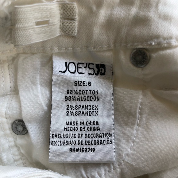 Joe’s White Embroidered Denim Jeans Bermuda Shorts Gurls Size 6 Elastic Waist - Picture 3 of 14